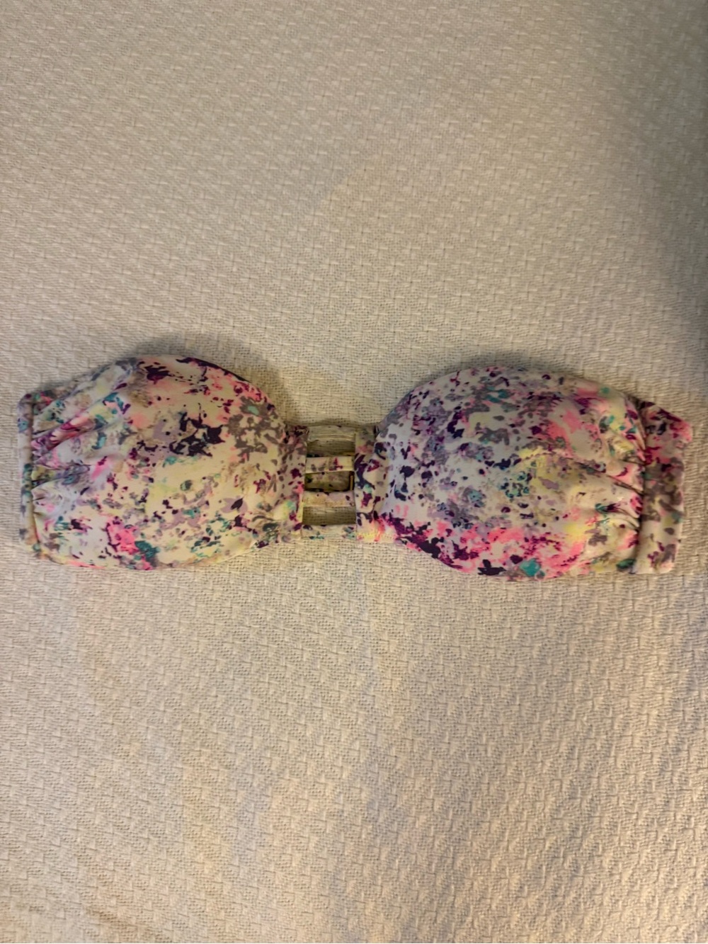 Victoria's Secret Pastel Multi-Color Strapless Bandeau Top with Ladder Back
